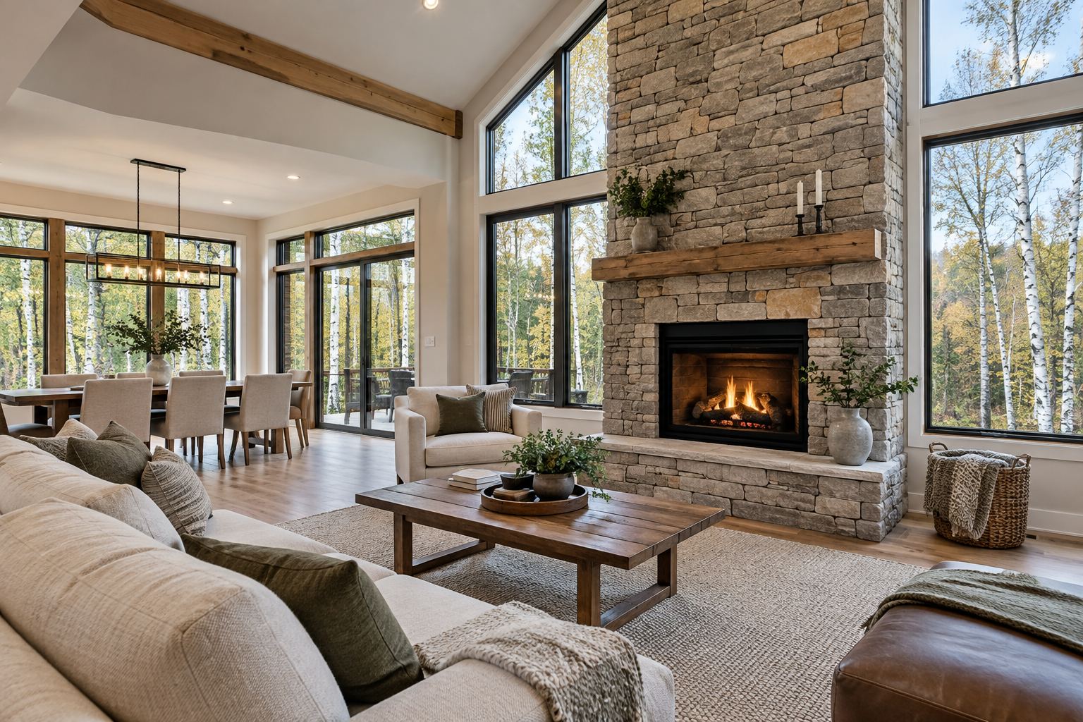 A bright Minneapolis condo living room, illustrative